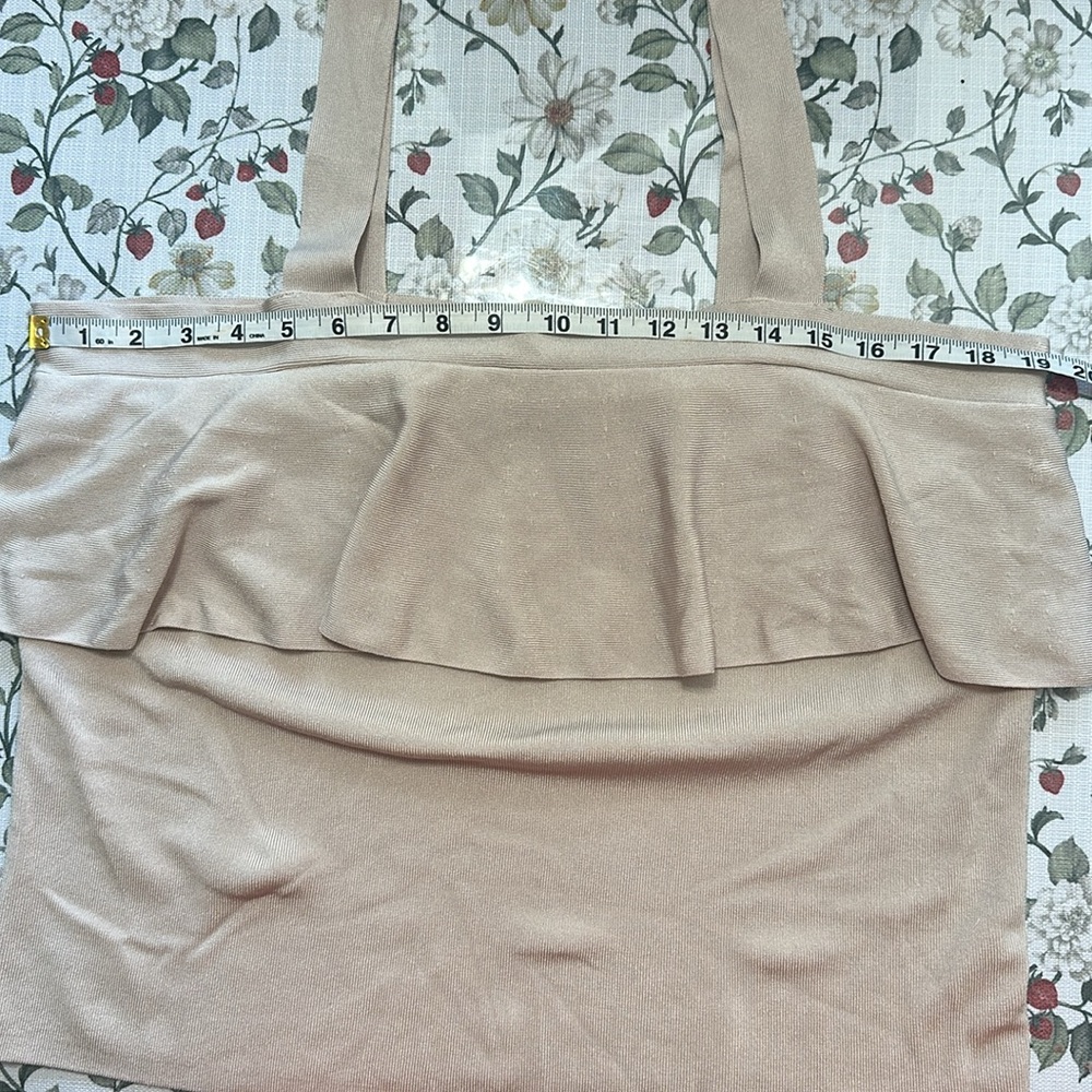 Express Tank Ruffle Cream Layered Top - Picture 6 of 6